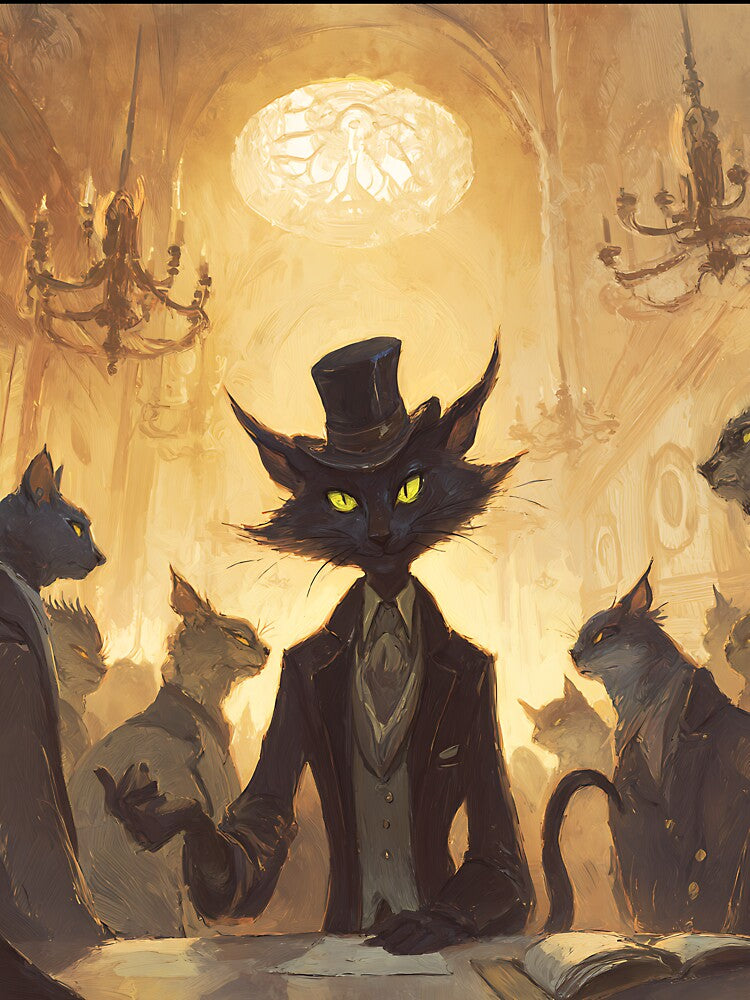 Dark Academia Art: Cat's Philosophy Class by bapupa