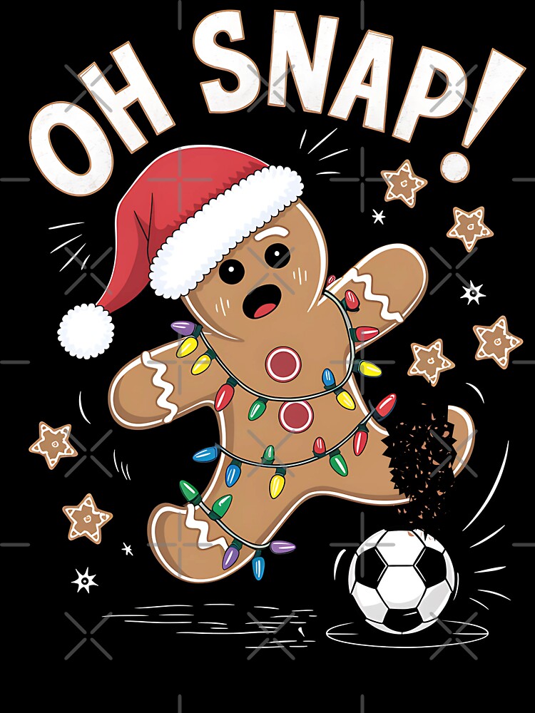 Oh Snap Gingerbreadman Christmas Soccer Matching Pajamas by WildPalette-Art