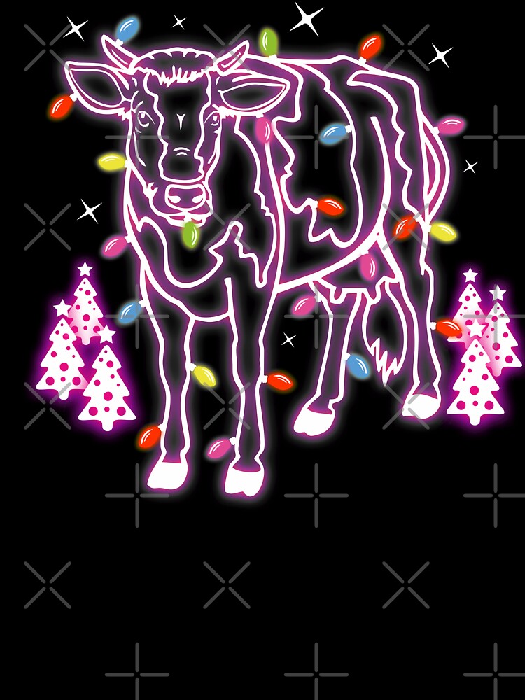 Pink Cow Christmas Lights Merry and Bright Xmas Gifts by alenaz