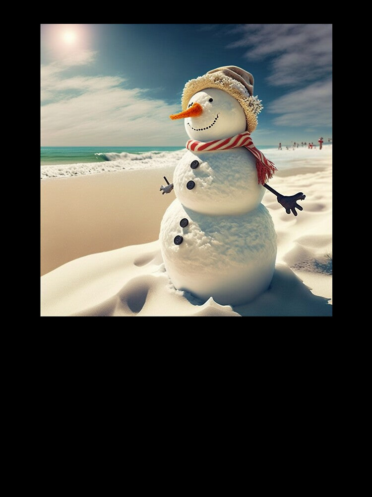 Snowman on the Beach by designmetaspace