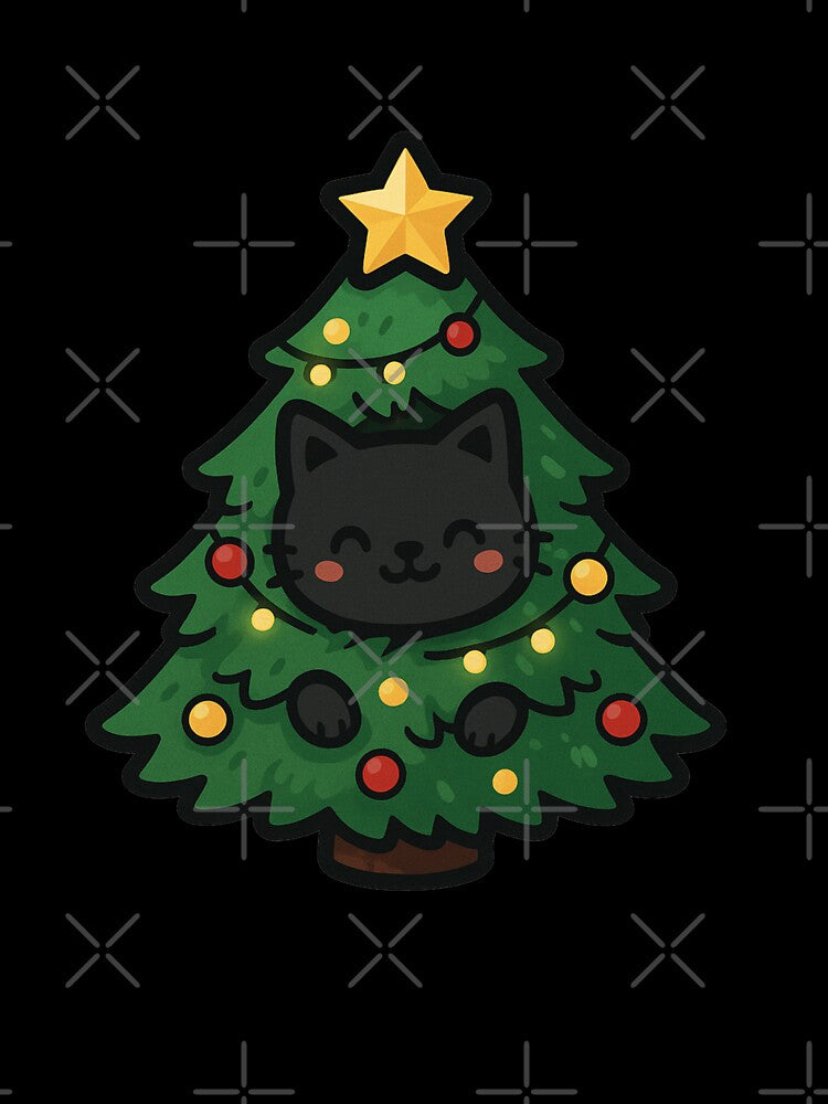Funny Christmas Cat Stuck in the Tree | Cute Holiday Cat by Shtex
