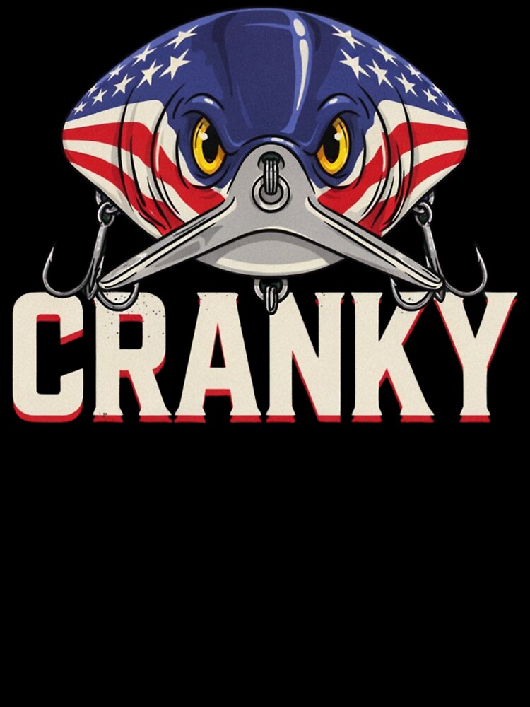 Cranky USA Flag Funny Crankbait Fishing Lure Fathers Day by Dabbing Turtle Designs