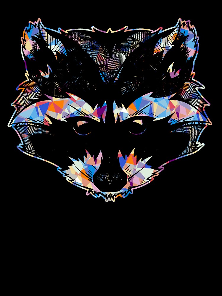 Cool And Awesome Raccoon Geometric by UnknownArtistt