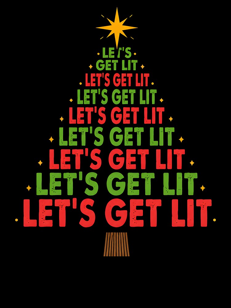 Let's Get Lit Christmas Tree Made of Holiday Lights by OliviaHayesArt