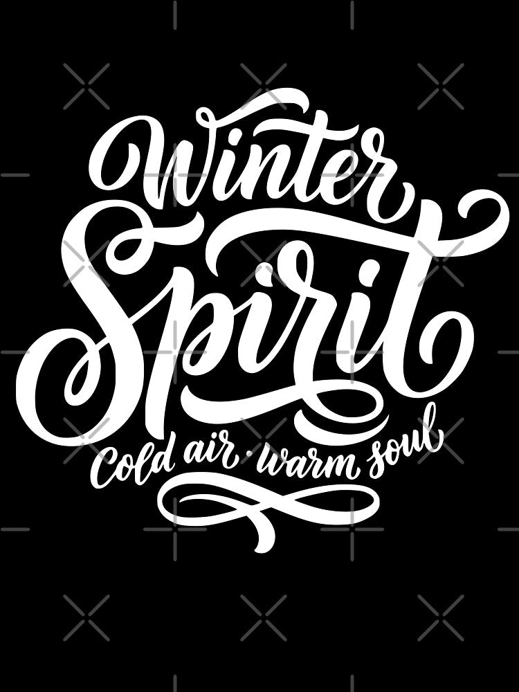 Winter Spirit – Cozy Winter Typography Design (White) by Trend-Dify
