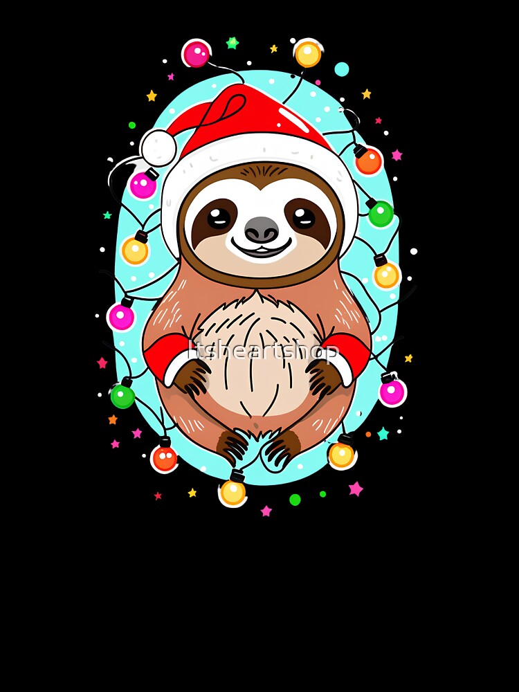 Sloth Santa With Christmas Lights by Itsheartshop