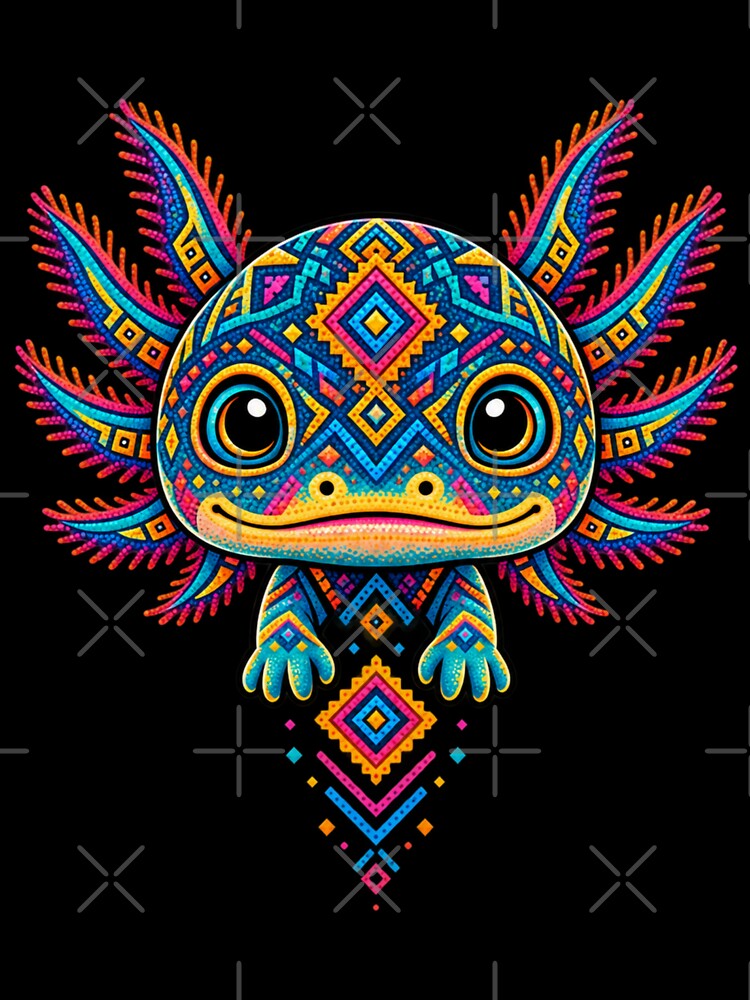 Aztec Axolotl Mexico Aztec Tribal Ancient Civilization Folk Art by Bright08