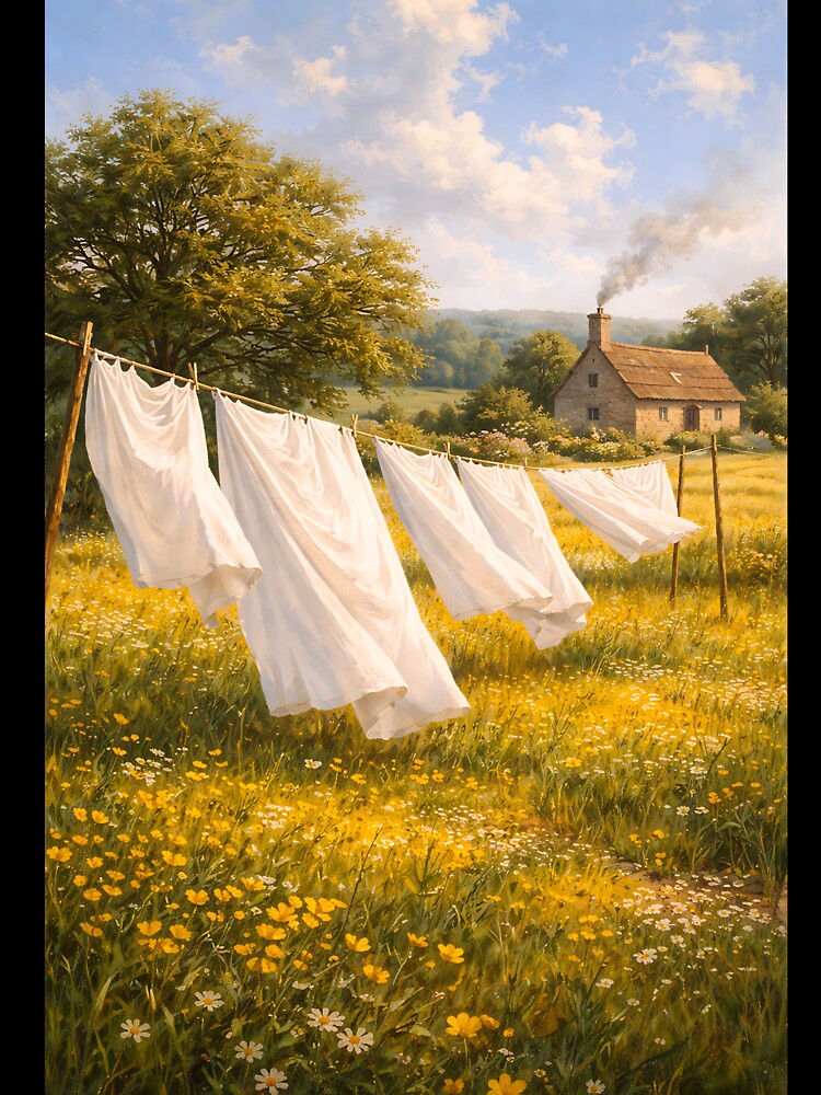 Laundry in the Meadow - Pastoral Cottagecore by bapupa