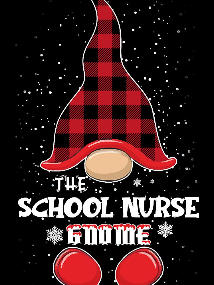 School Nurse Gnome Buffalo Plaid Matching Christmas Xmas by JenniferGa3548