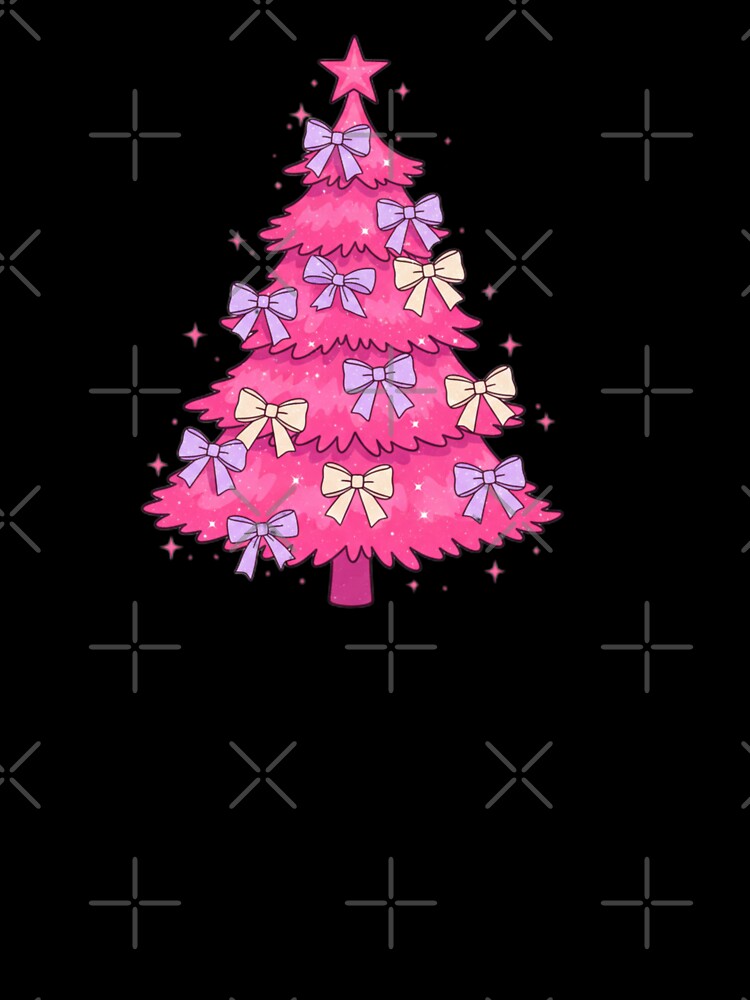 Pink Christmas Tree Shirt – Cute Pastel Holiday Aesthetic Tee by EiraFattah