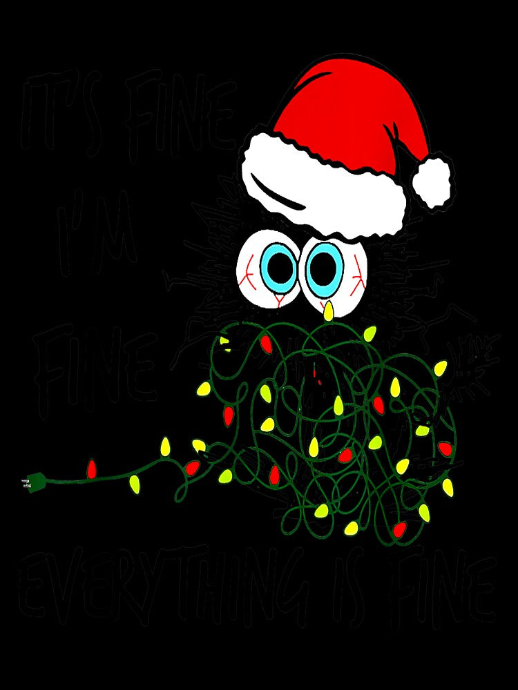 It's Fine I'm Fine Everything Is Fine Cat Christmas Lights_1 by TGMerwin
