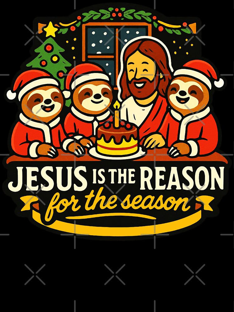 Jesus is the Reason for the Season Sloths Santa Christmas tree by plushism