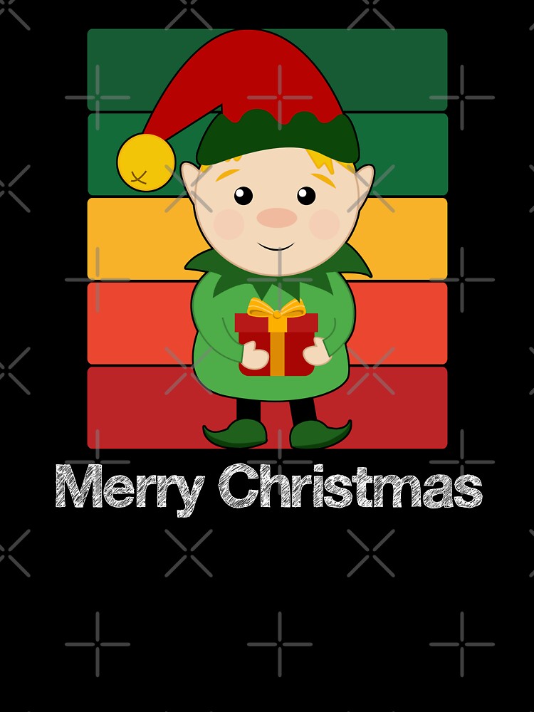 Elf Christmas Red Gold Green Horizontal Stripes by mikoala50