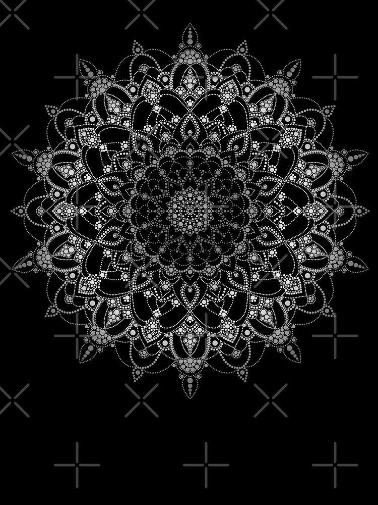 Silver floral mandala by felinefeelings