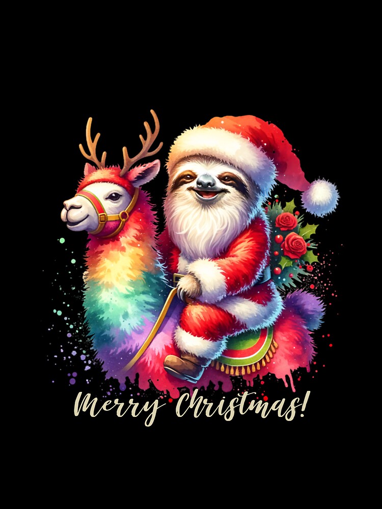 Sloth Santa Riding Llama by All About DigiCraft by Fedelina