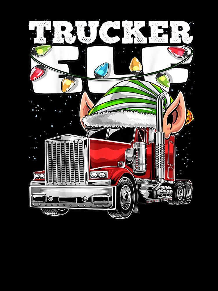Trucker Elf Truck Driver Big Rig Funny Christmas by lishakaren