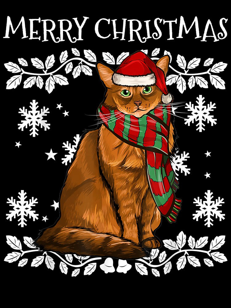 Merry Christmas Ornament Somali Cat Xmas Santa by shirleyfinley