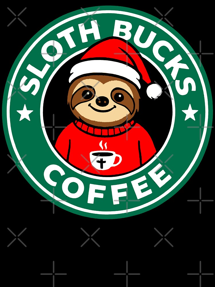 Sloth Bucks Coffee Christmas Hat by plushism