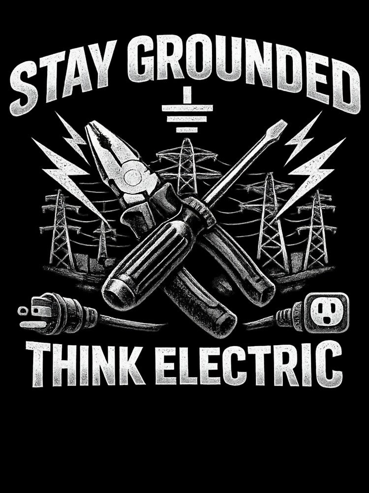 Stay Grounded Think Electric Electrician Gift for Linemen Journeyman Master Electricians Electrical Contractor by Ladys-Gents