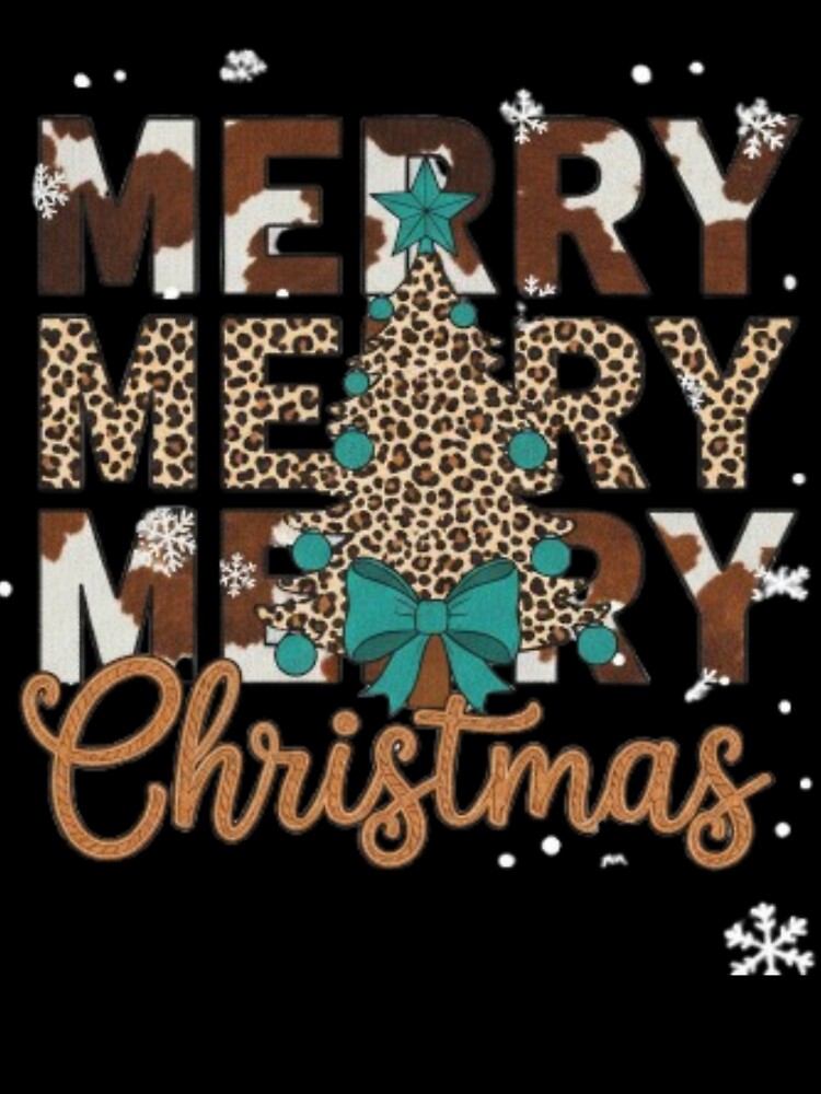 Western Animal Print “Merry Merry Merry Christmas” Design by EverlaPrints