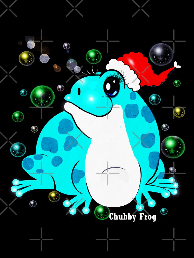 Chubby Frog On Christmas Eve by Shirley cute art