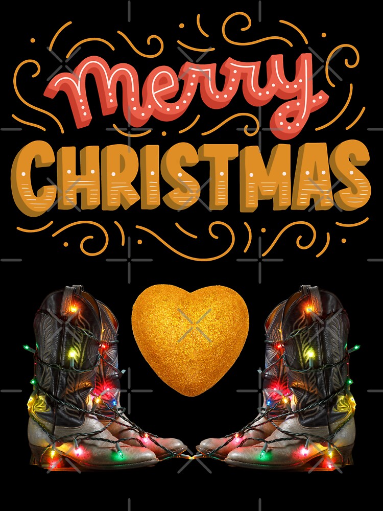 Christmas Lights on Cowgirl Cowboy Boots by sableandshadow