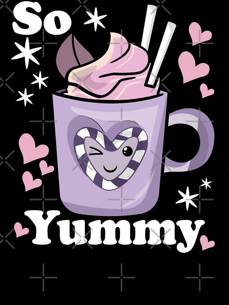 So Yummy Cute and Funny Delicious Hot Cocoa - Black by PearlMoonGrapes