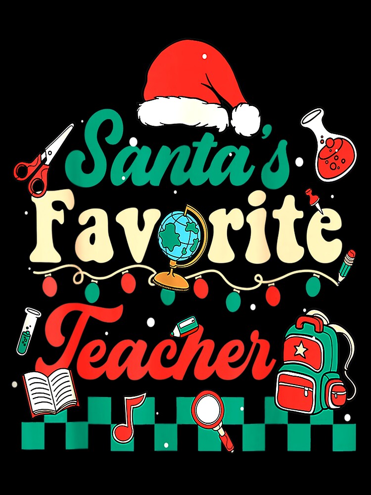 Groovy Xmas Favorite Teacher Santa's Hat Christmas Lights by TGMerwin