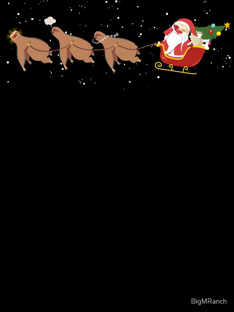 Funny sloth reindeer Santa face palm Christmas scene by BigMRanch