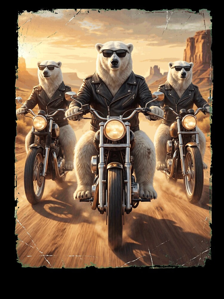 Funny Polar Bear Motorcycle Meme Animal Lover by DoodleTortle