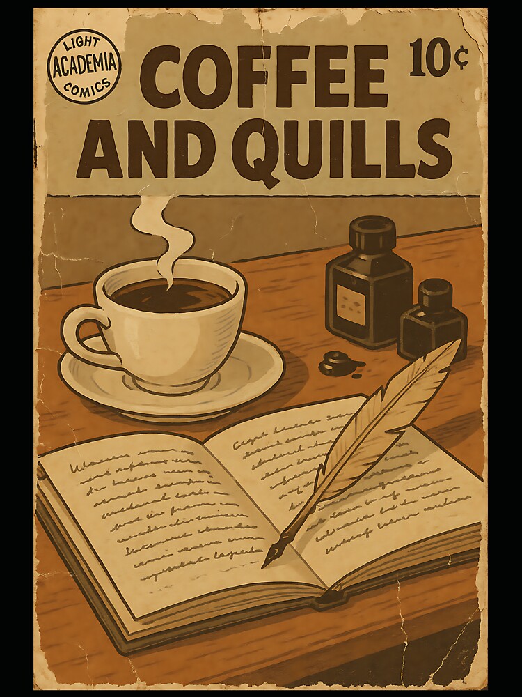 Scholarly Light Academia: Coffee and Quills by bapupa