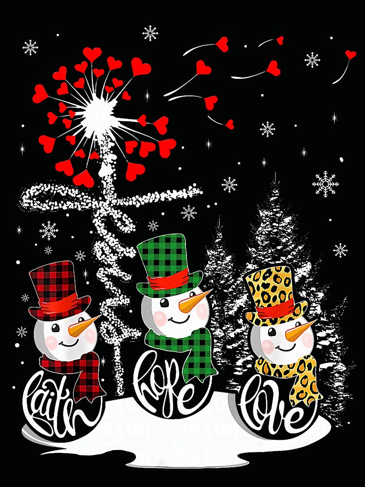 Faith Hope Love Snowman Leopard Winter Christmas by khdmalakarak