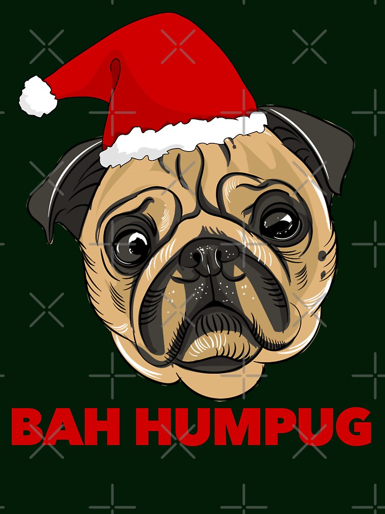 Bah Hum Pug Christmas Ugly Sweater T-shirt - Bah Humpug Pug Lovers by ravishdesigns