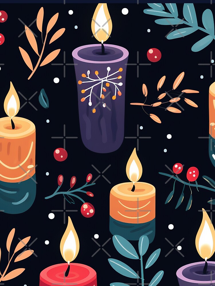 Hygge Christmas Candles in Blue, Nordic Style by VintageFlorals