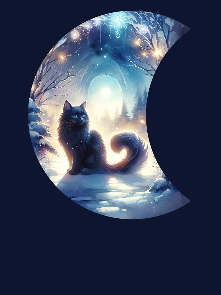 Winter Twilight Black Cat by Magic-wall-art