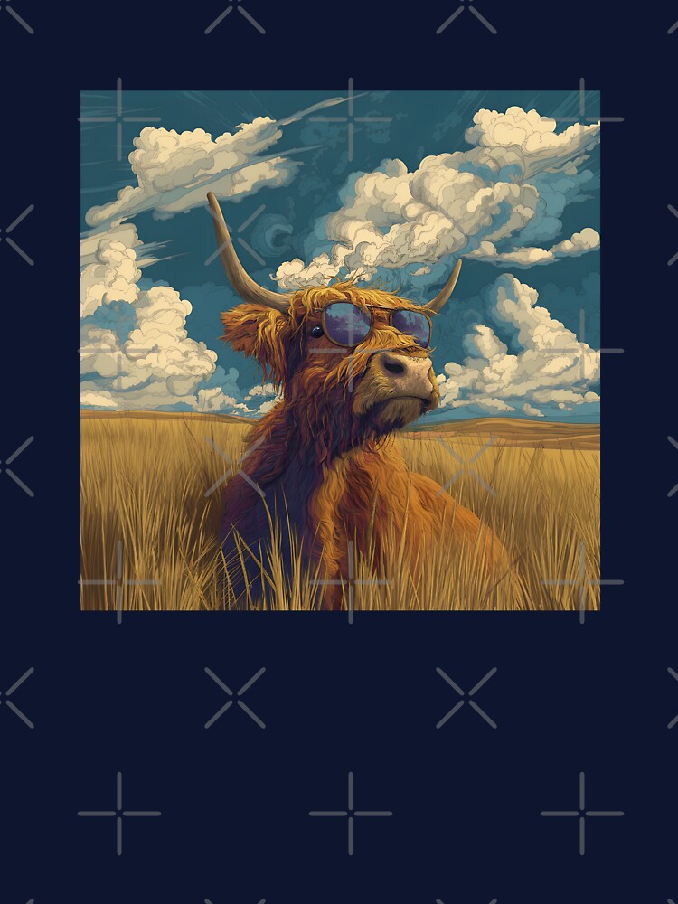 Highland Cow Wearing Sunglasses by VelvetRoom