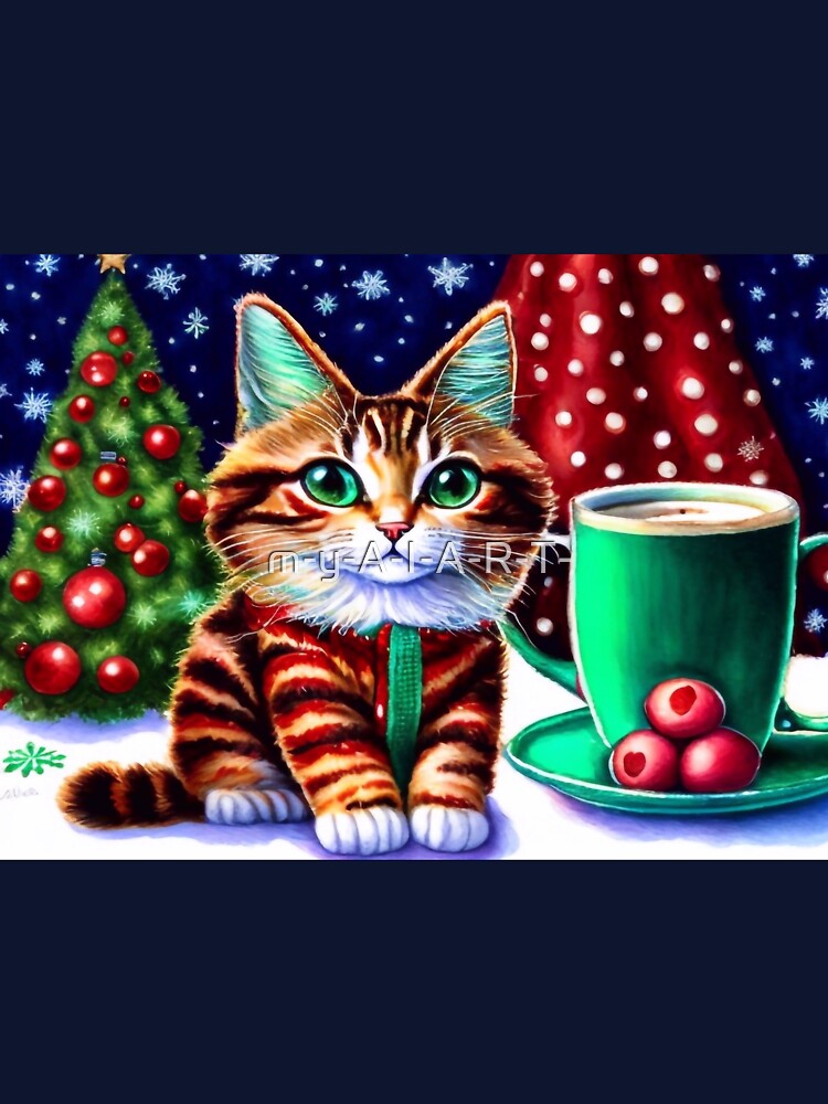 Christmas cat with a mug of cocoa by m-y-A-I-A-R-T-