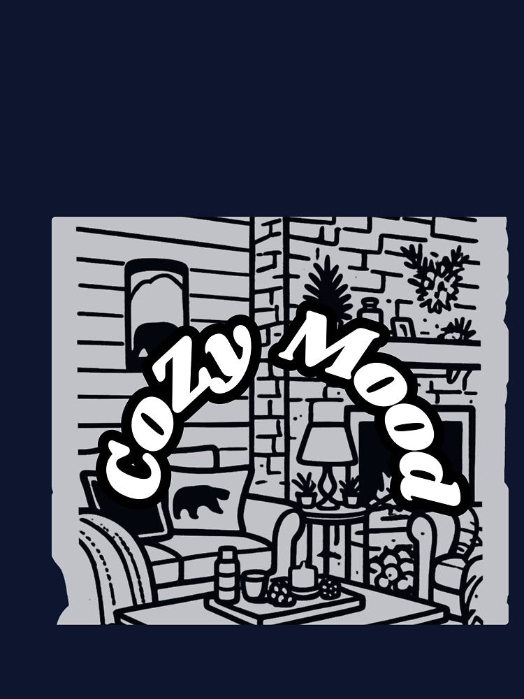 Cozy Mood Living Room Sticker | Hygge Home Aesthetic by Heaven dhillon