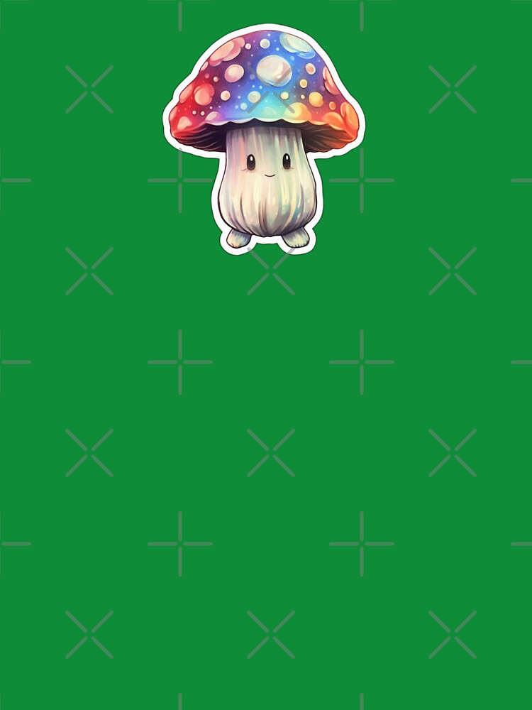 Colourful Kawaii Mushroom | Green Watercolour | Happy, Anime, Cute, Nature, Woods, Forest by FantasySoul