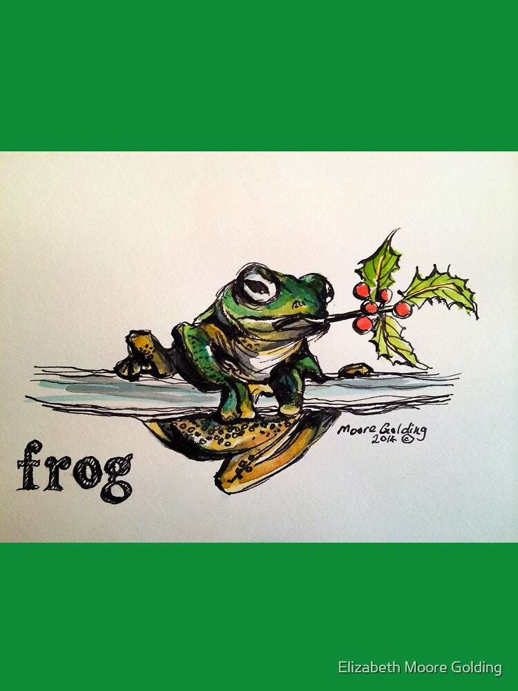 Christmas frog. Elizabeth Moore Golding© by Elizabeth Moore Golding