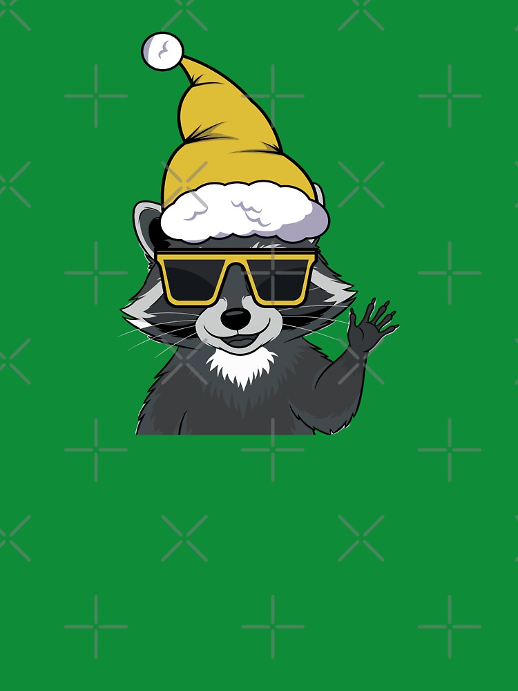 christmas raccoon with hat and sunglasses by Donutlovers