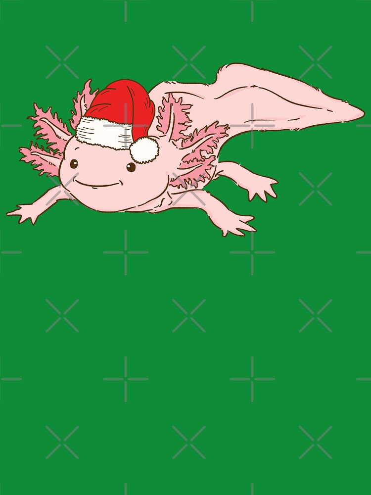 Santa Axolotl Christmas Salamander Animal Holiday by thepawster