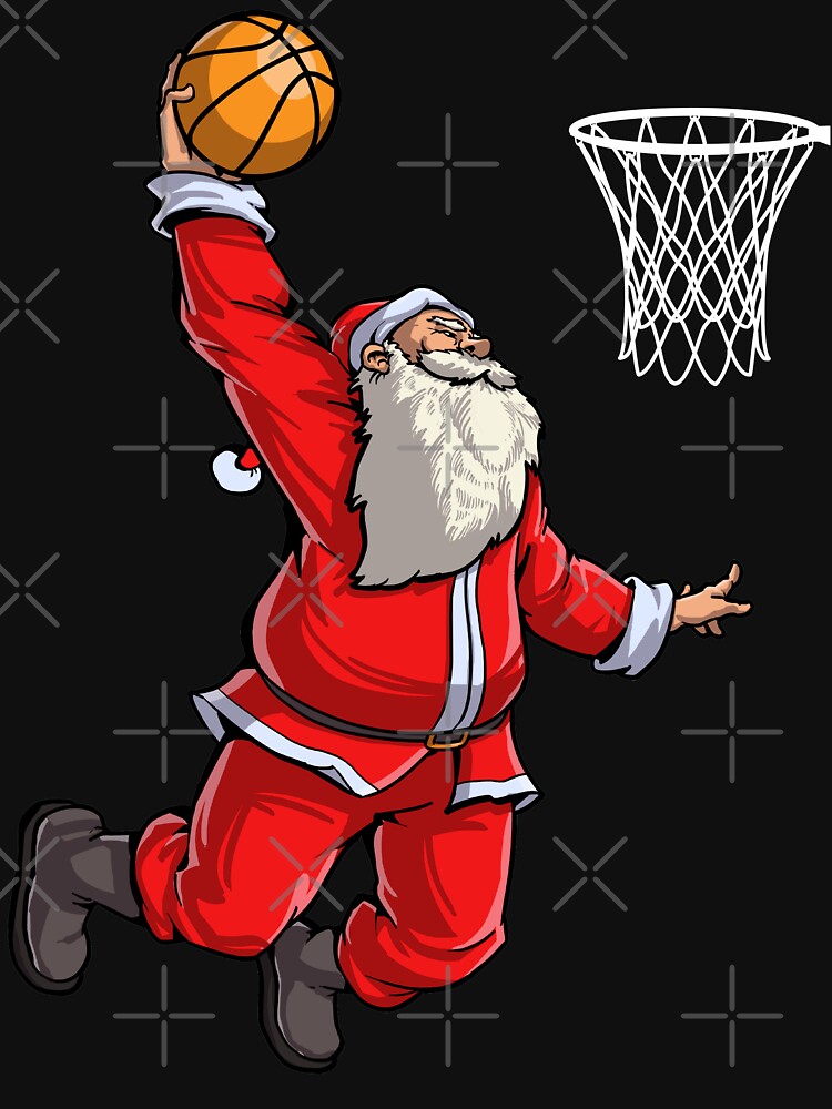 Basketball Santa Slam Dunk T Shirt Christmas Xmas Ball Sport by LiqueGifts