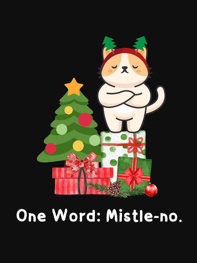 Funny Orange Cat Christmas Tree  - Sarcastic Christmas Mistleno by Cat Stories