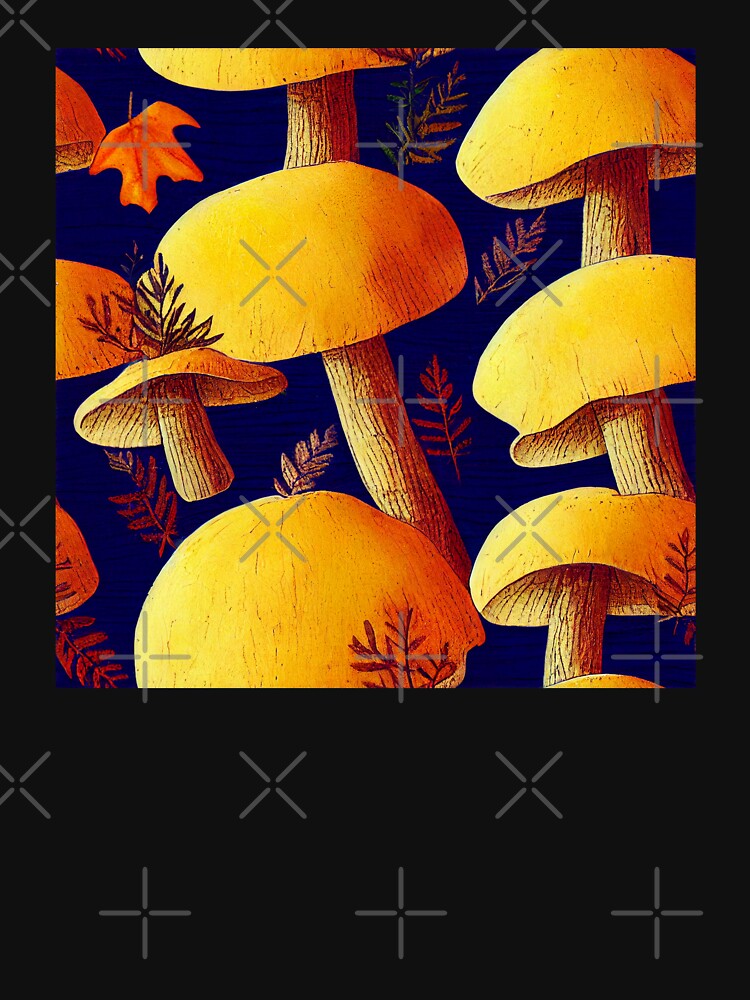 Yellow mushrooms with blue background by JinxedMonster