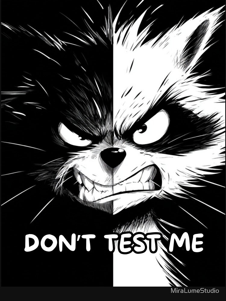 Funny Raccoon Meme Collection – Don’t Test Me Raccoon Meme Attitude Funny Dark Humor by MiraLumeStudio