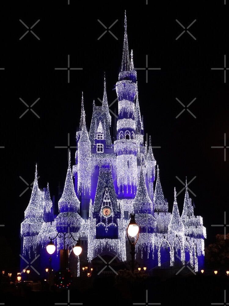 Magic Castle Lit With Christmas Lights by Orikall by HippieWorks