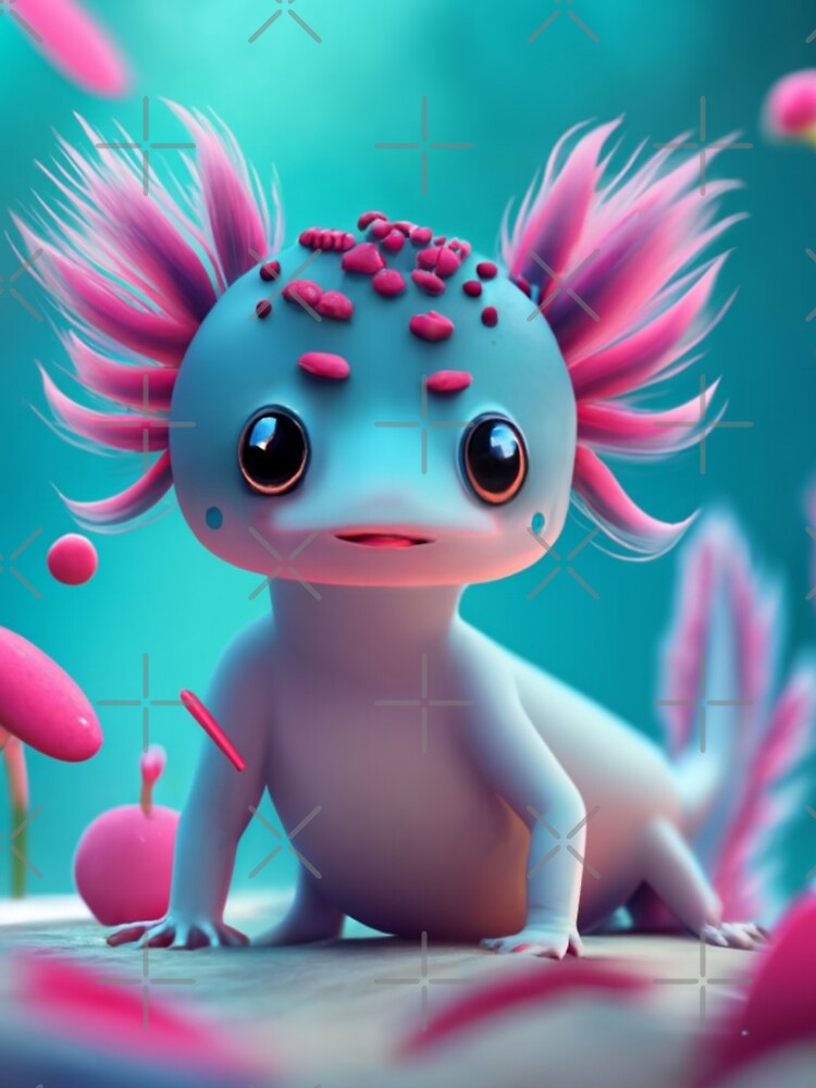 "Axolotl dinosaur" - cute cyberpunk Axolotl gift. by Obinne