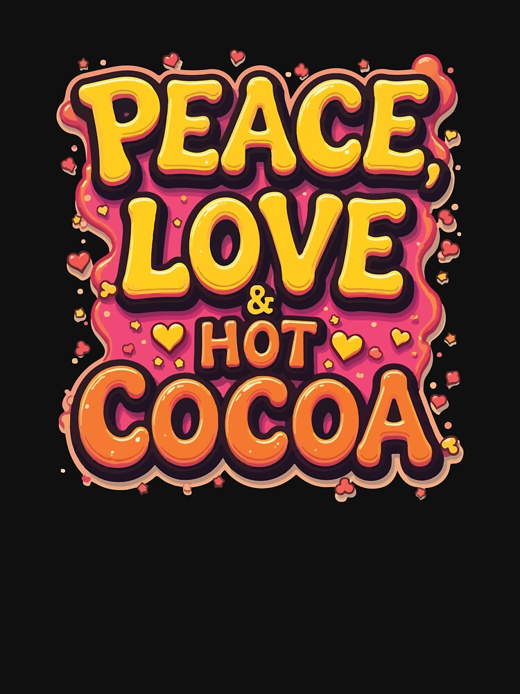 Peace, Love & Hot Cocoa - Cozy Winter Holiday Graphic Design by Design-Pro-21