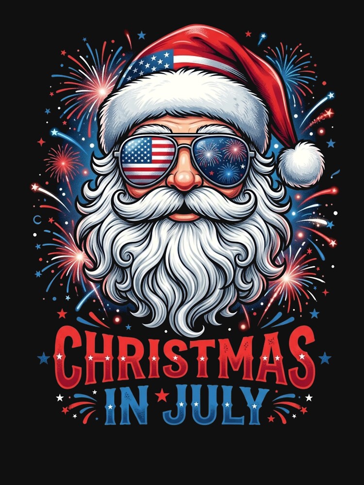 Patriotic Christmas In July Santa Claus Shirt by TeNovaStudio ⭐⭐⭐⭐⭐